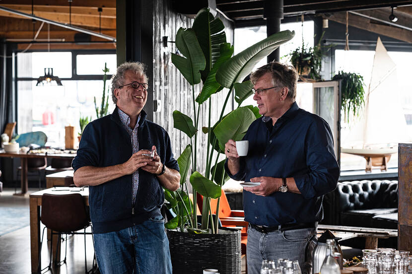 Arjen Kok (Natuurmonumenten) in gesprek met René Breukel (Rijkswaterstaat)